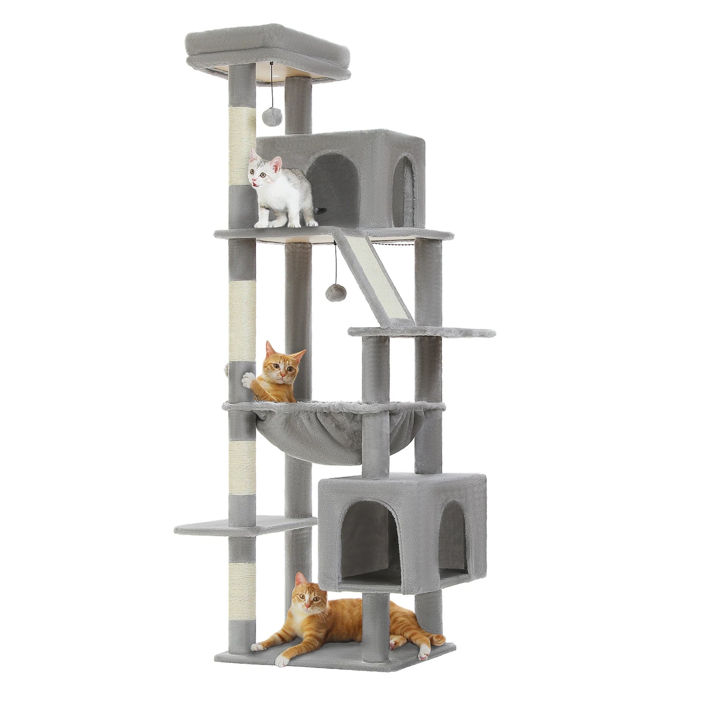 Cat Tree Tower With Hammock And Scratching Post Perch