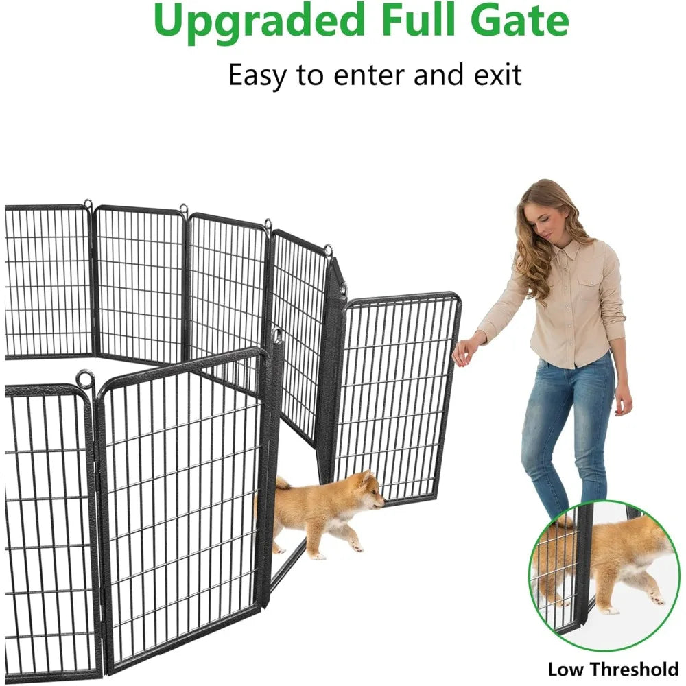 Outdoor Dog Playpen With Full Gate Heavy Duty Fence