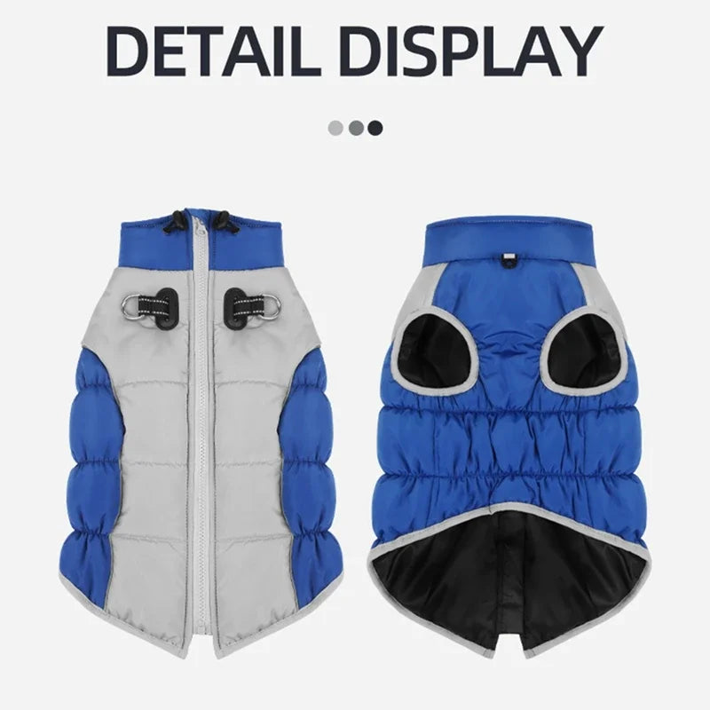 Winter Dog Coat With Reflective Strip For Pet Hoodie Dog Puppy Cold Jacket Waterproof Windproof Thick Dog Padded Vest XL-6XL