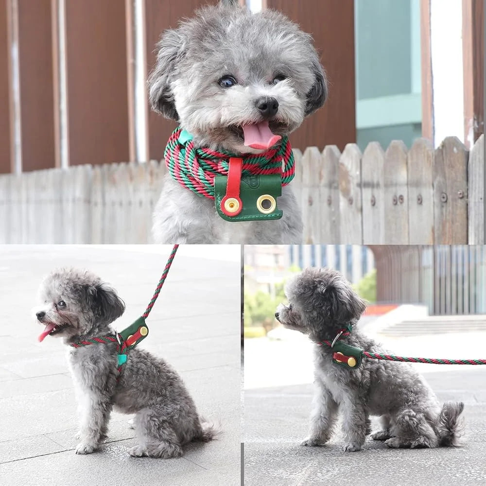 Slip Lead Dog Leash Set No Pull Harness Gentle Collar Training Rope Leash Adjustable Pet Walking Scarf Multi Functional Leash