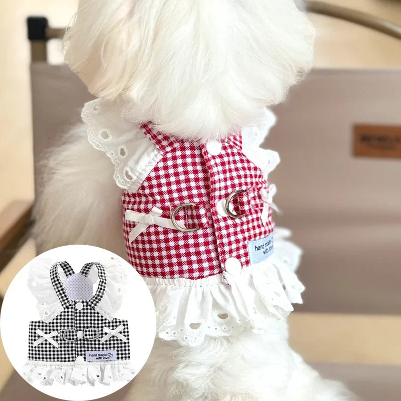 Lace Puppy Summer Harness Vest For Small Dogs Walking