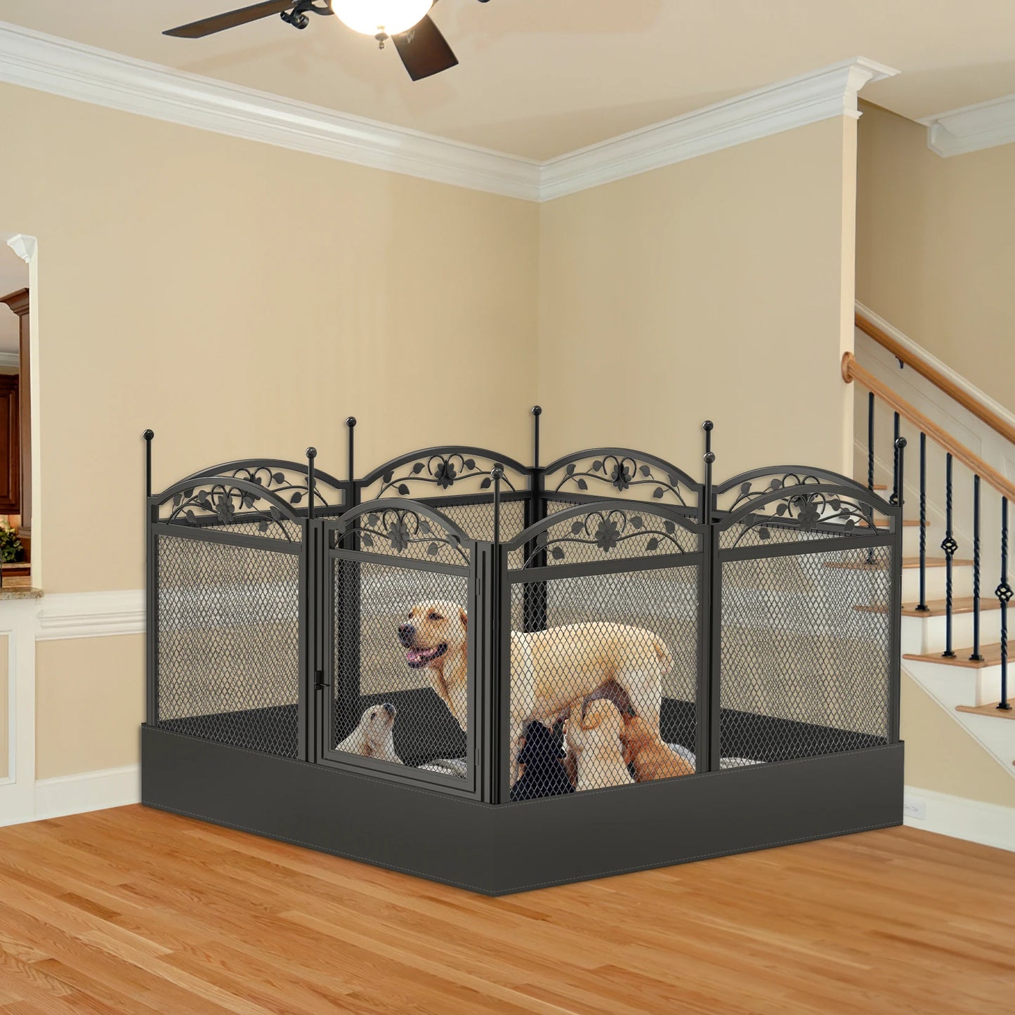 Heavy Duty Dog Playpen With Waterproof Pad For Whelping