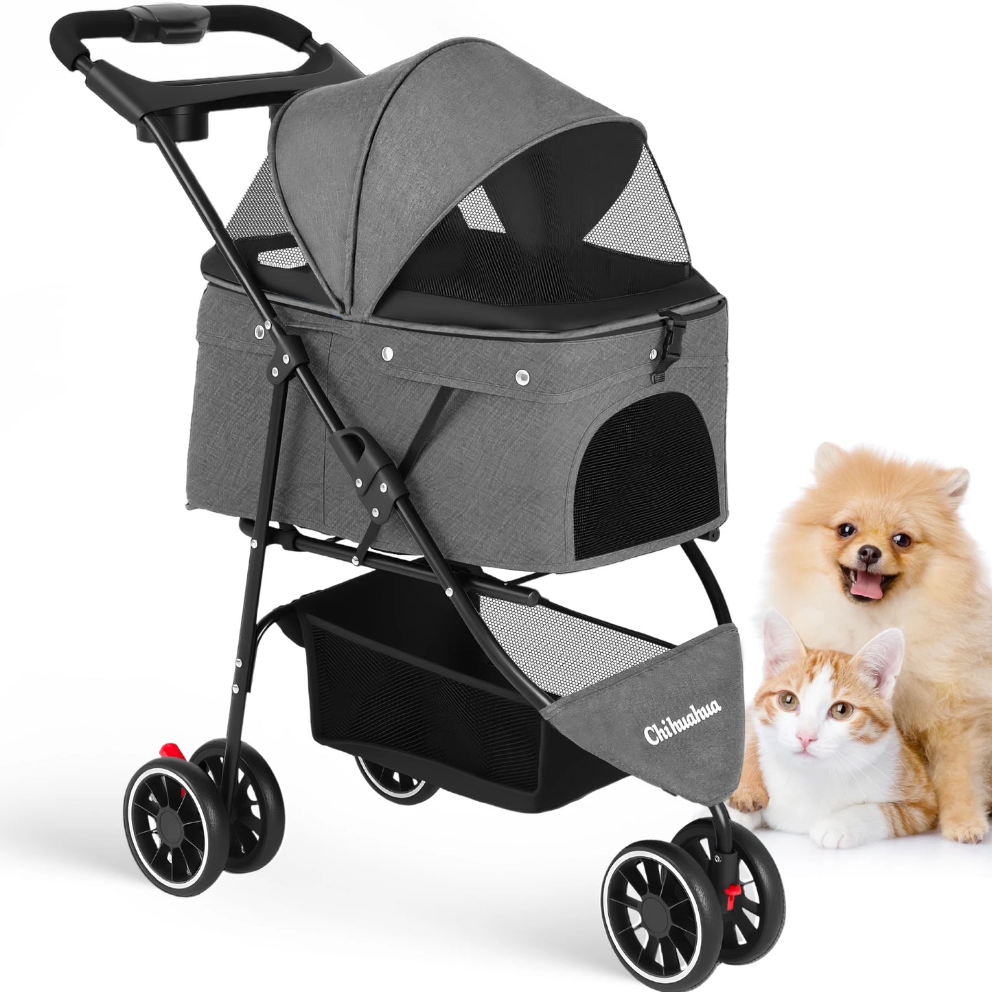 Pet Stroller For Small Puppy Dogs & Cats Travel Portable Dog Stroller  Foldable Dog Cat Carrier Strolling
