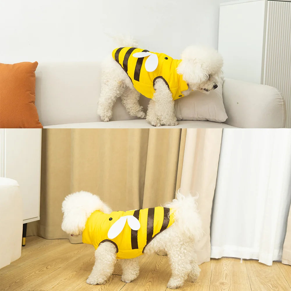 All Season Bee Pattern Dog Cat Waterproof Pet Clothing