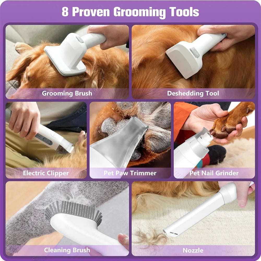 Homeika Pet Grooming Vacuum Kit with Nail Grinder and Brush