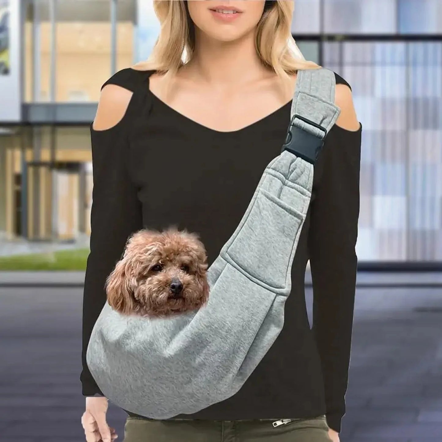 Hands Free Reversible Pet Sling Carrier for Dogs and Cats