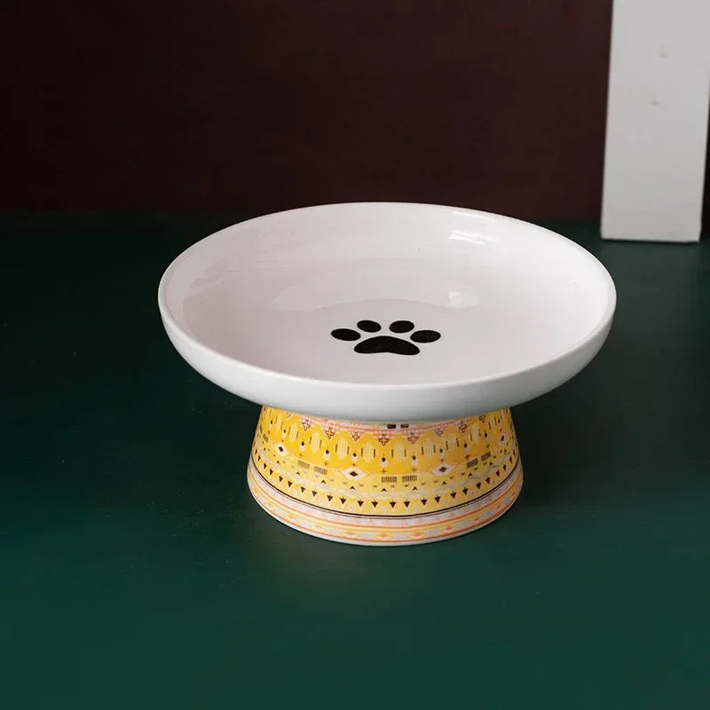 Small Dogs Raised Drinking Supplies Bohemian Food Water Bowl Cat Feeders Pet Ceramic Eating