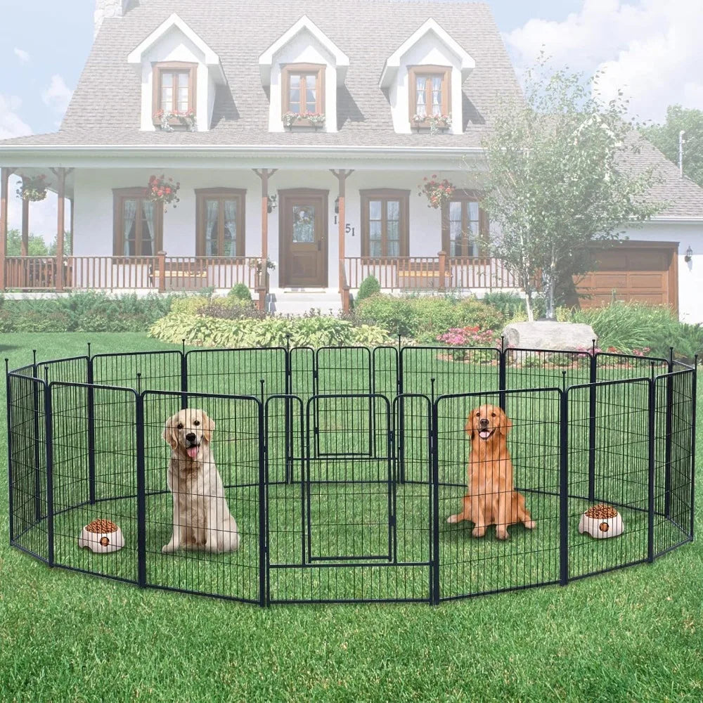 Foldable Outdoor Metal Dog Fence With Door Playpen