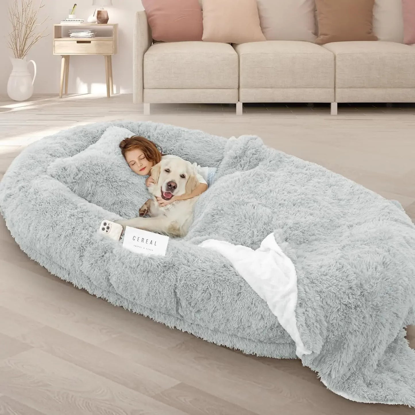 Giant Memory Foam Human Dog Bed For Adults And Pets