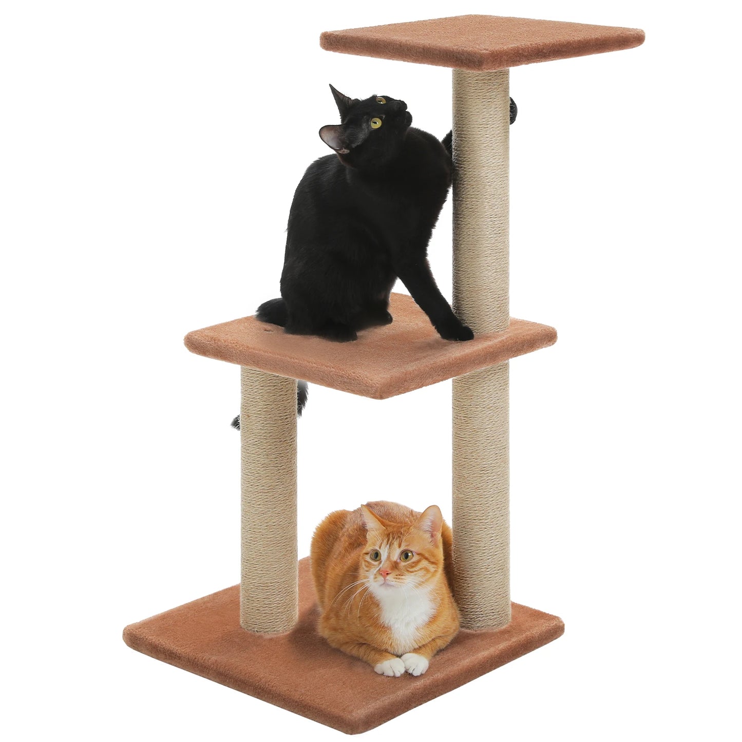 Cat Tree Cat Tower for Indoor Cats with Big Hammock Removable Top Perch Scratching Posts Three Tier Design Grey