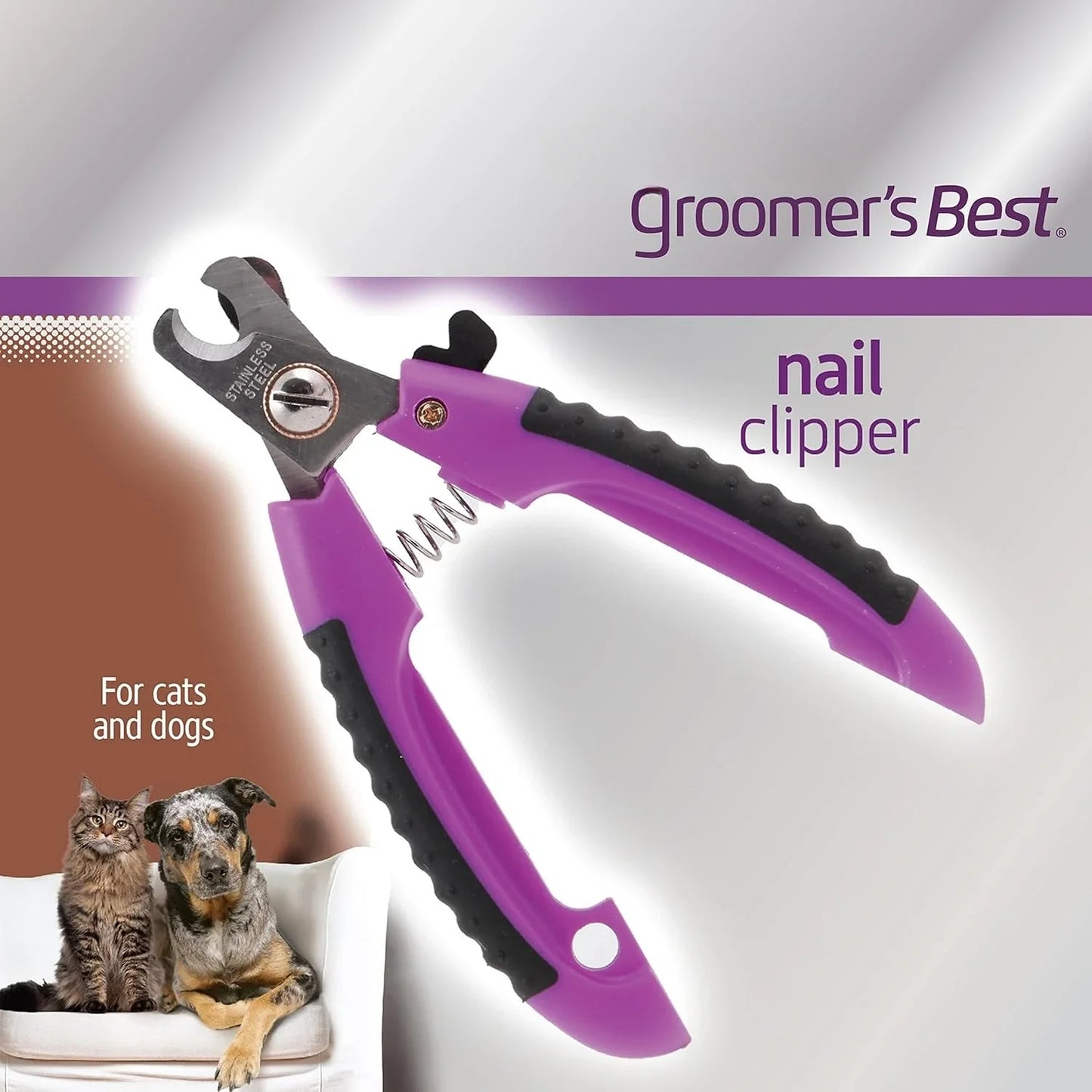 Groomer's Best Nail Clipper for Dogs and Cats Stainless Steel Rose Color