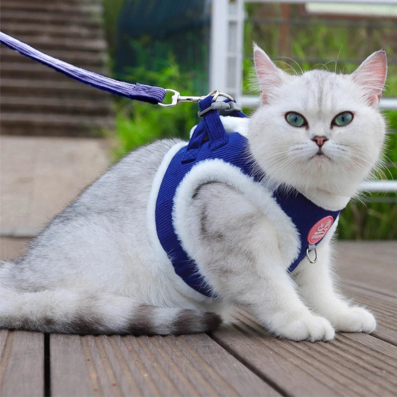 Autumn and Winter Warm Chihuahua Dog Harness with Fur