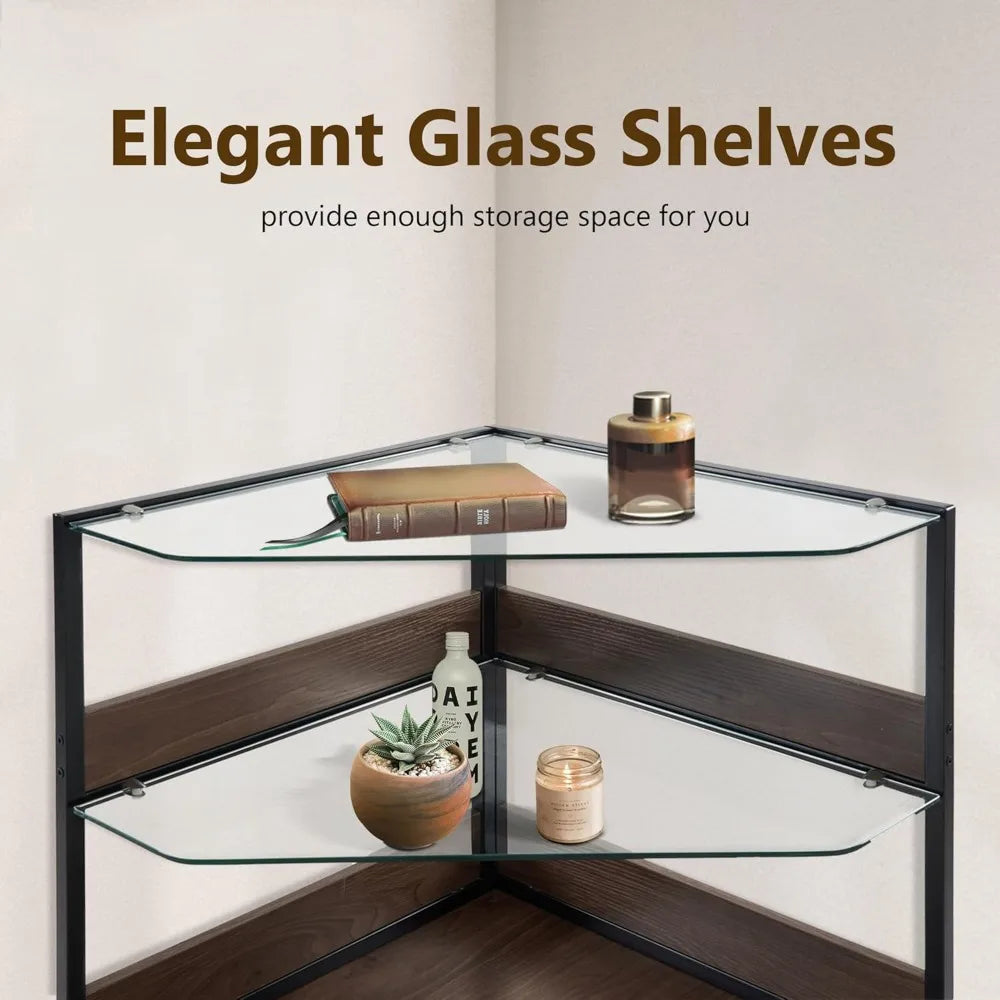 Masterpiece Corner Dog Crate With Glass Shelves And Door