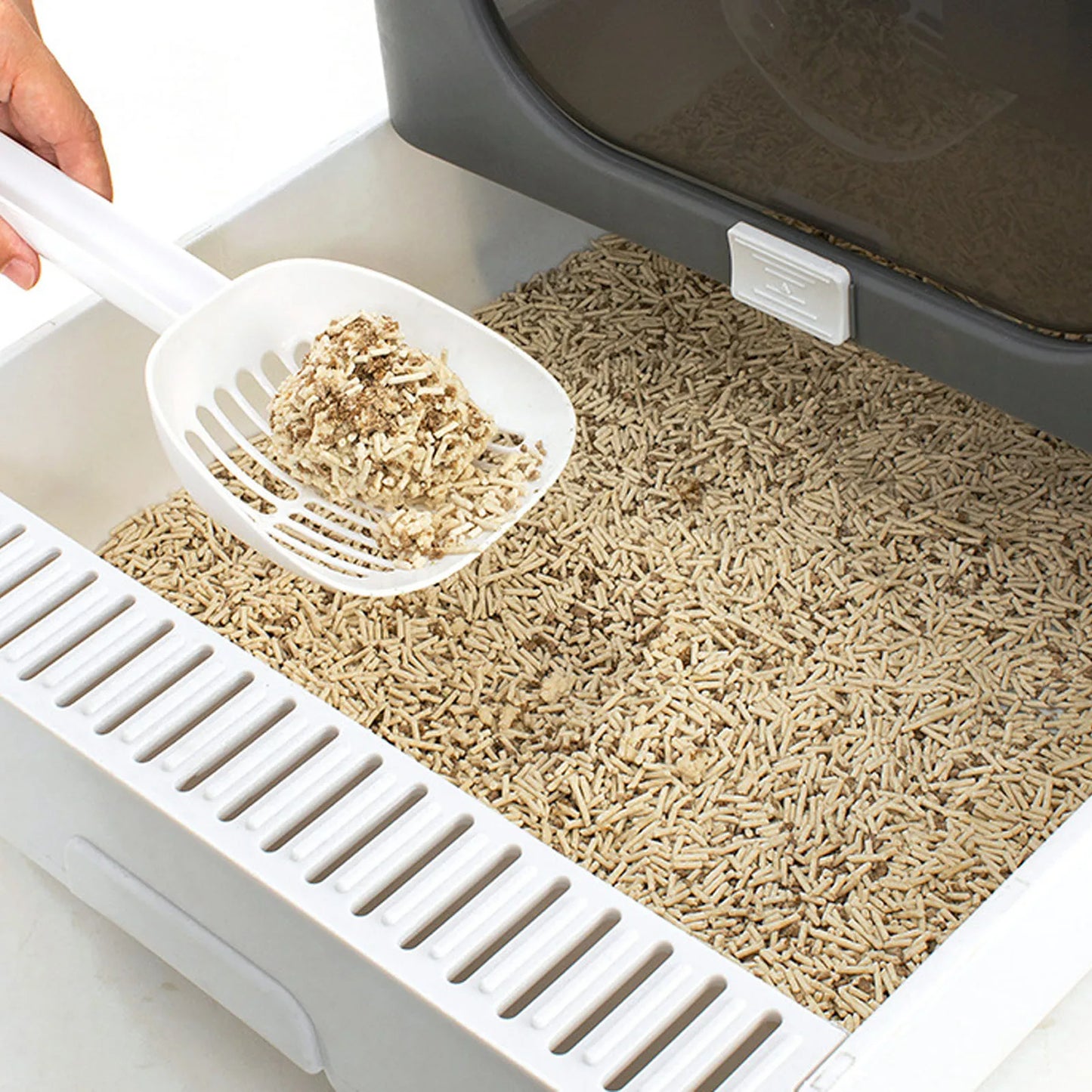 New Foldable Cat Litter Box Front Entry & Top Exit Toilet Boxes Enclosed Foldable Kitty Toilet Extra Large Pet Toilet