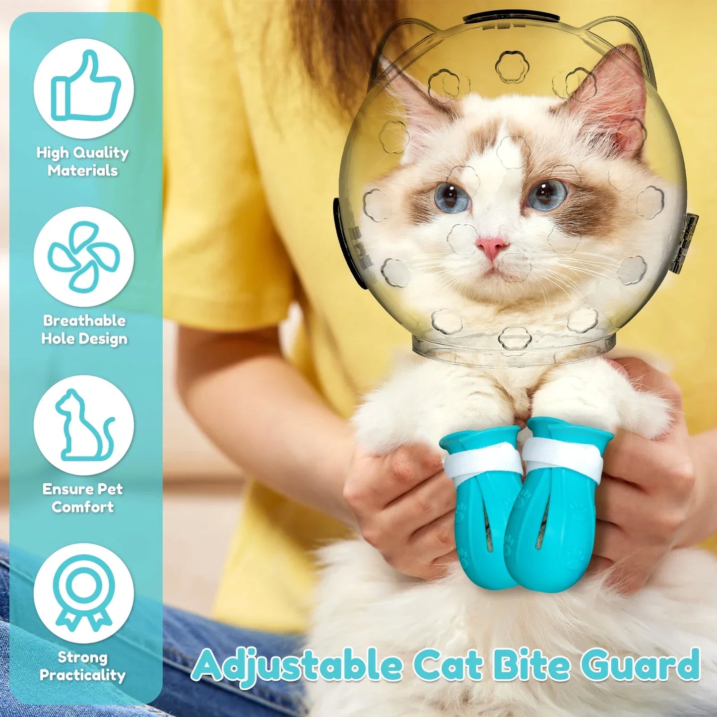 Breathable Cat Muzzle Hood for Gentle Grooming and Safety