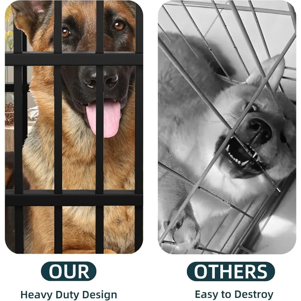 54 inch Heavy Duty Indestructible Dog Crate, Escape Proof Dog 