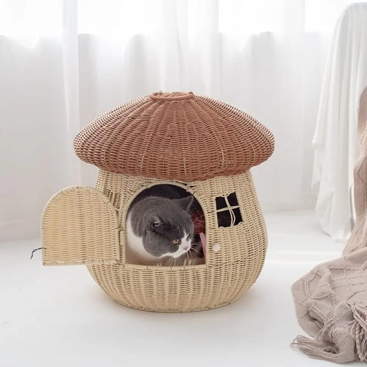 Dual Use Pet Nest Mushroom House For Cozy Indoor Pets