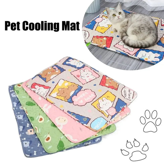 Cute Washable Dog Cooling Mat Breathable Summer Pad Dog Cat Sleeping Pad Pet Ice Pad Blanket Cat Blanket Sofa Pet
