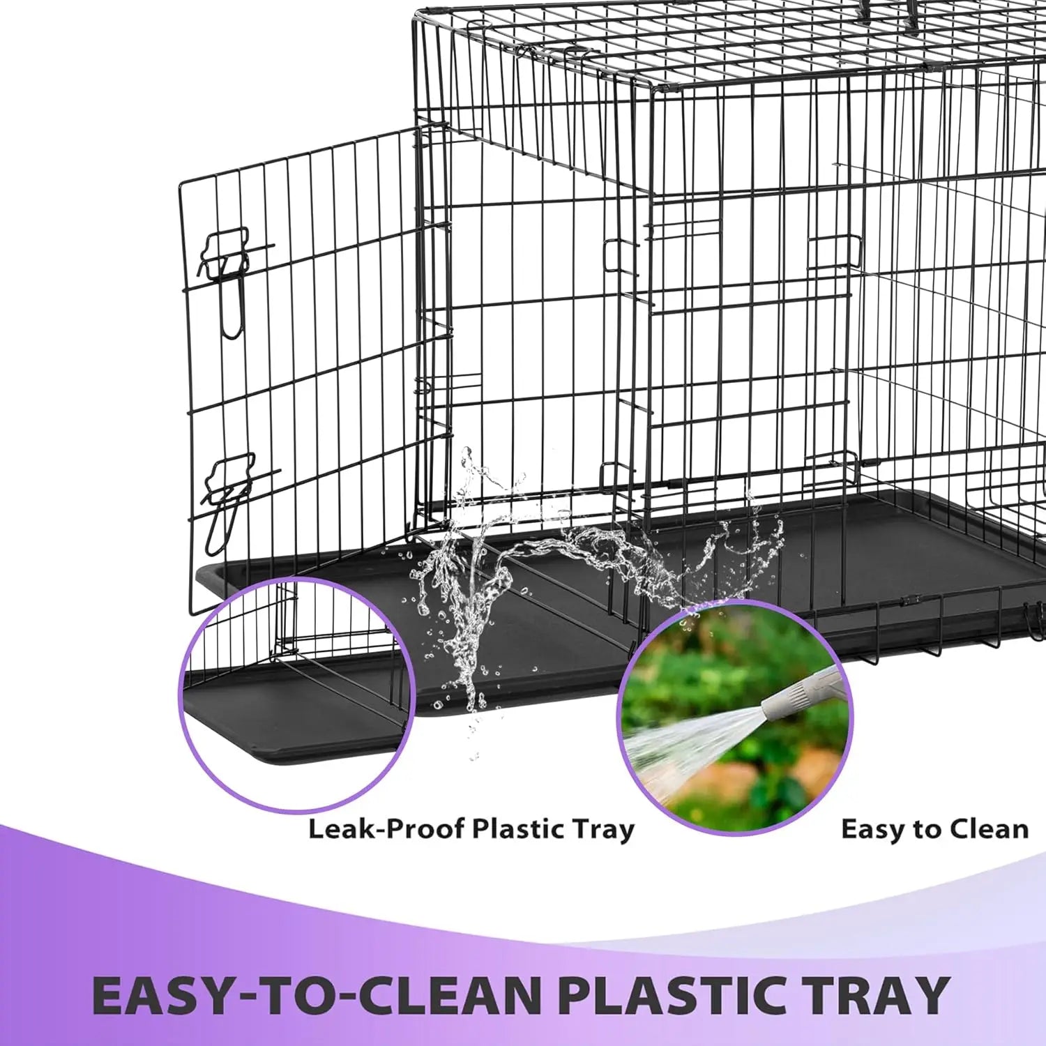 BestPet Dog Crate 48  Black Foldable Metal