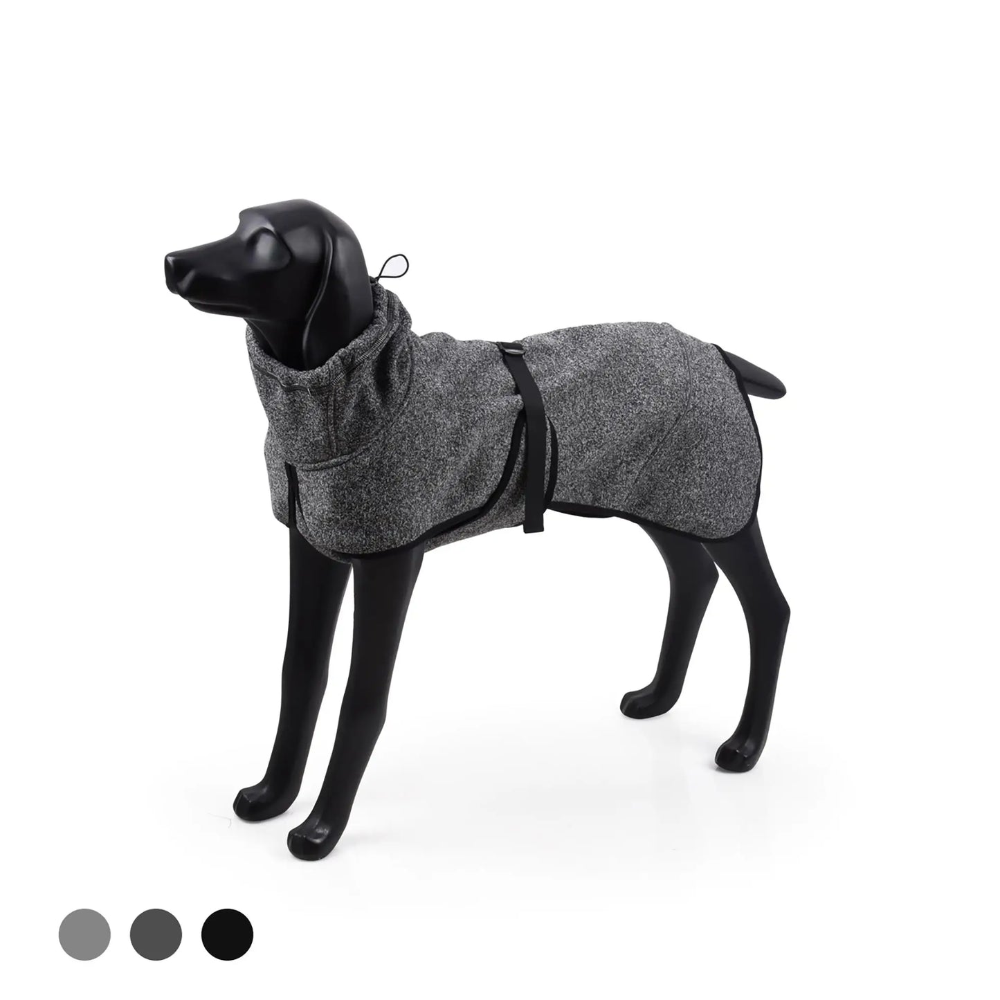 XL Water-Resistant Softshell Dog for  /Fall - High Neck Outdoor Sports Coat, Cold Weather Pet Apparel (Deep Gray)