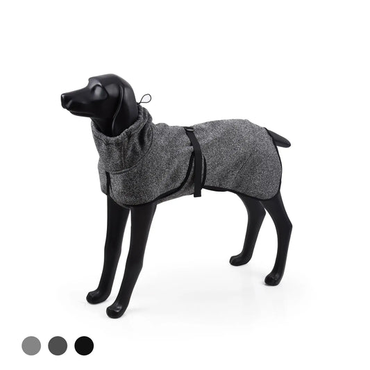 XL Water-Resistant Softshell Dog for  /Fall - High Neck Outdoor Sports Coat, Cold Weather Pet Apparel (Deep Gray)
