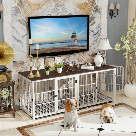Furniture Style Dog Crate End Table With Three Doors