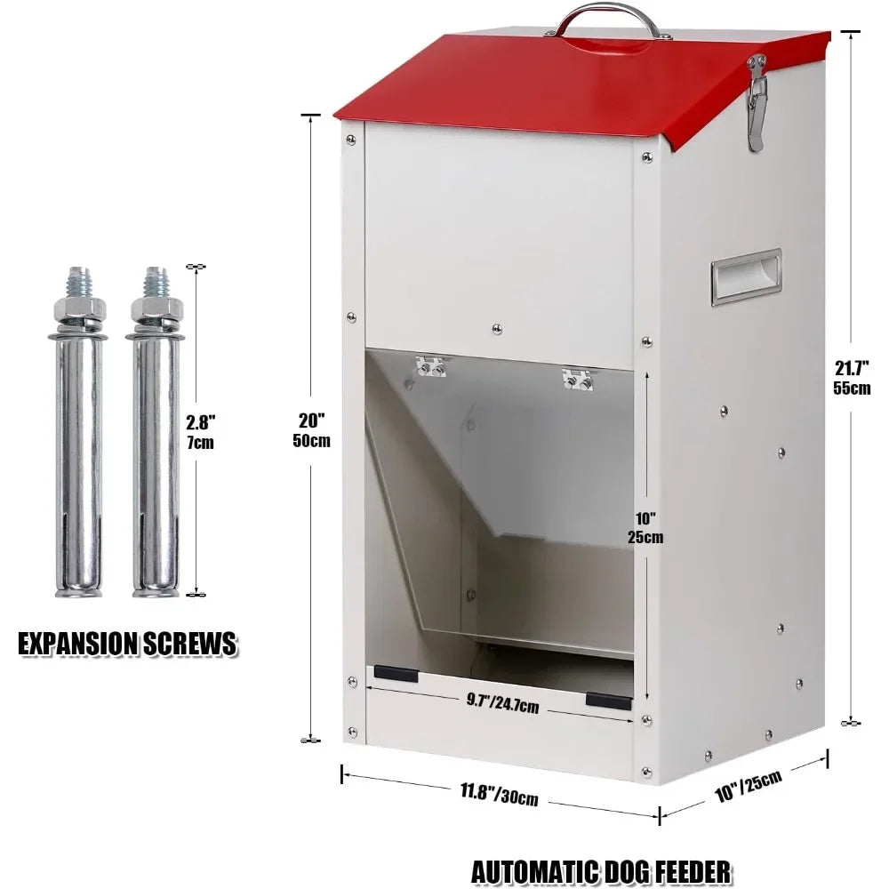 Automatic Dog Feeder Outdoor Stainless Steel Food Dispenser