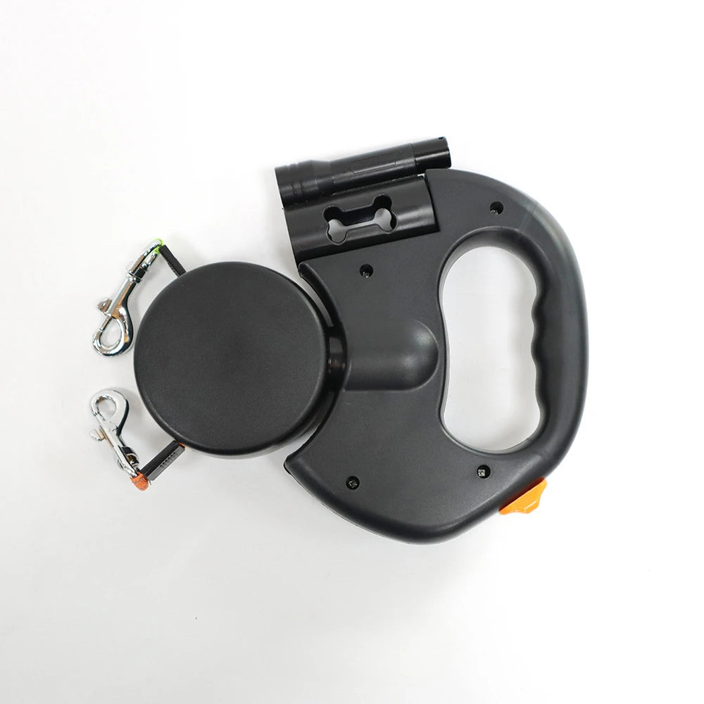 Automatic Retractable Two End Pet Leash with Flashlight for Easy Walking 10 Feet Long