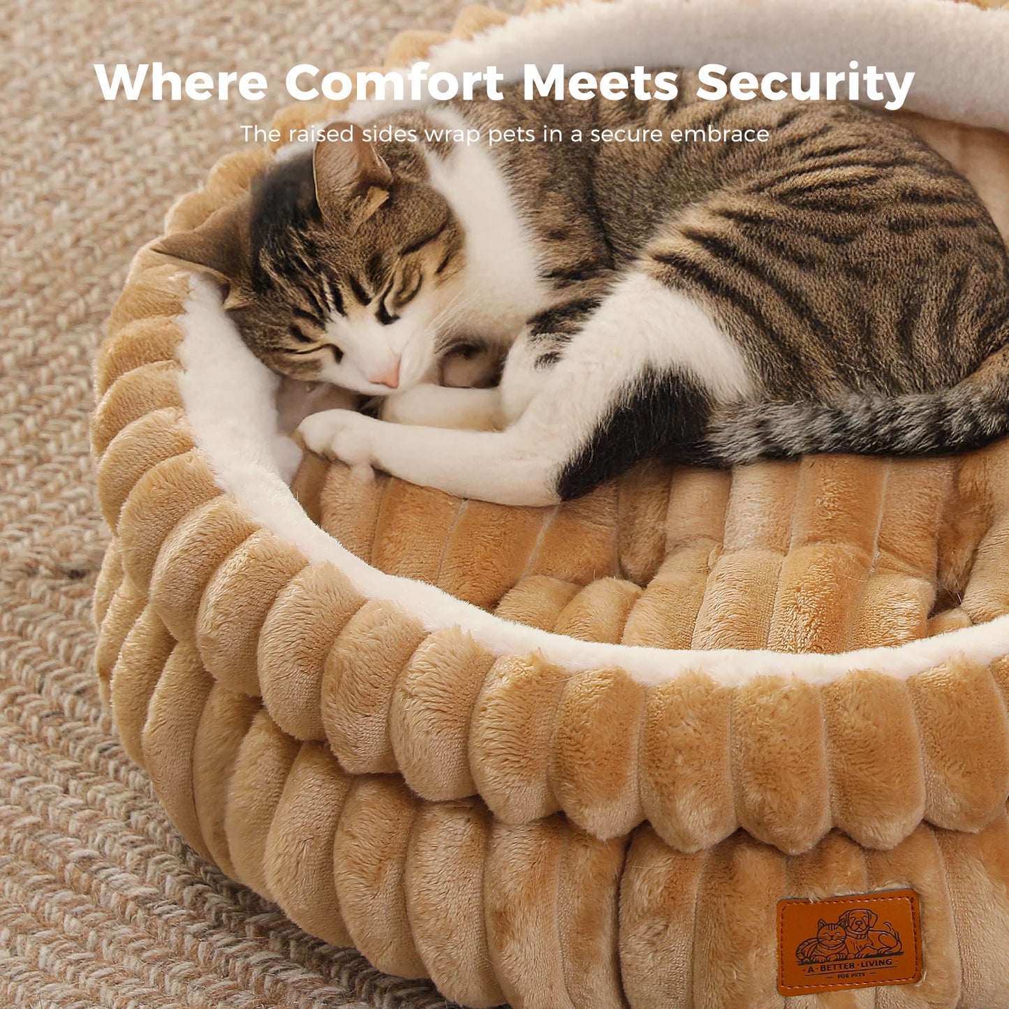 Cozy Round Pet Bed With AntiSlip For Cats And Dogs