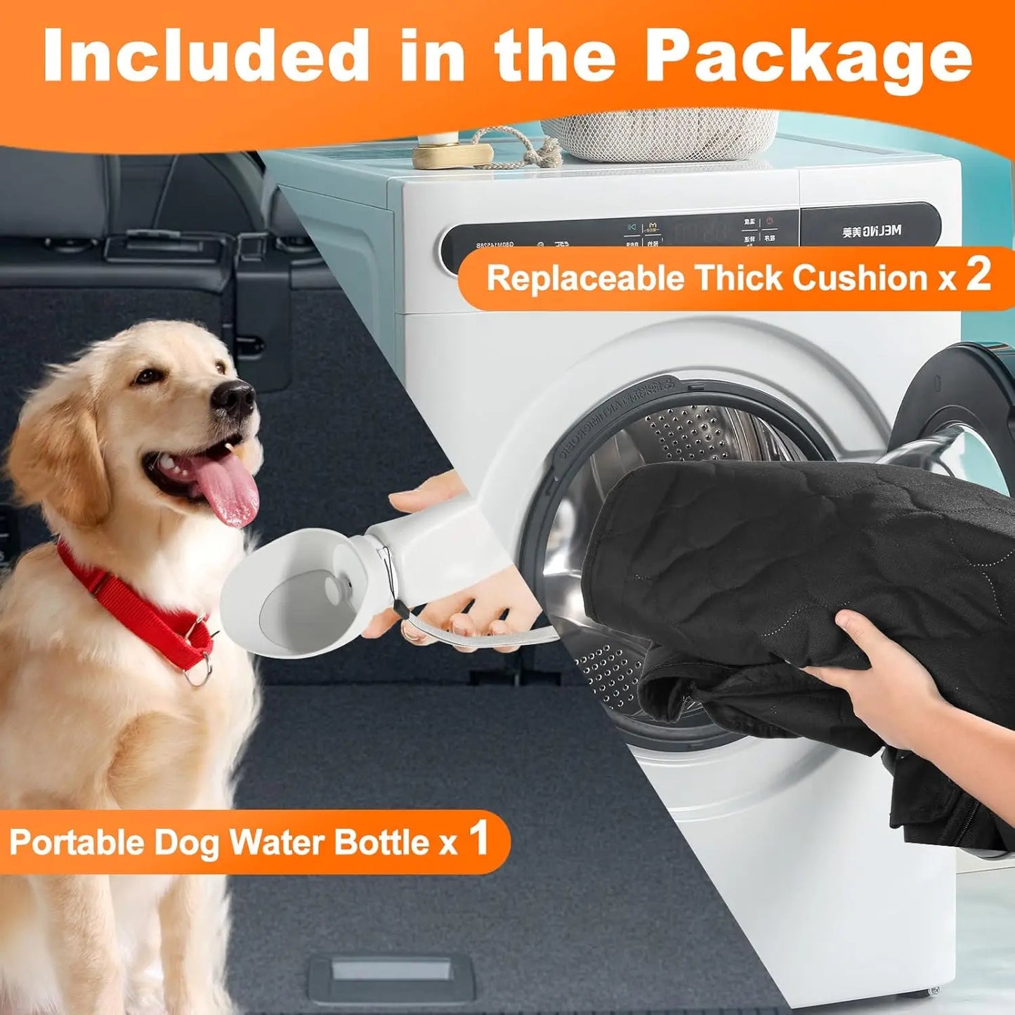 Waterproof Dog Car Seat Cover Hammock Foldable Back Seat Protector