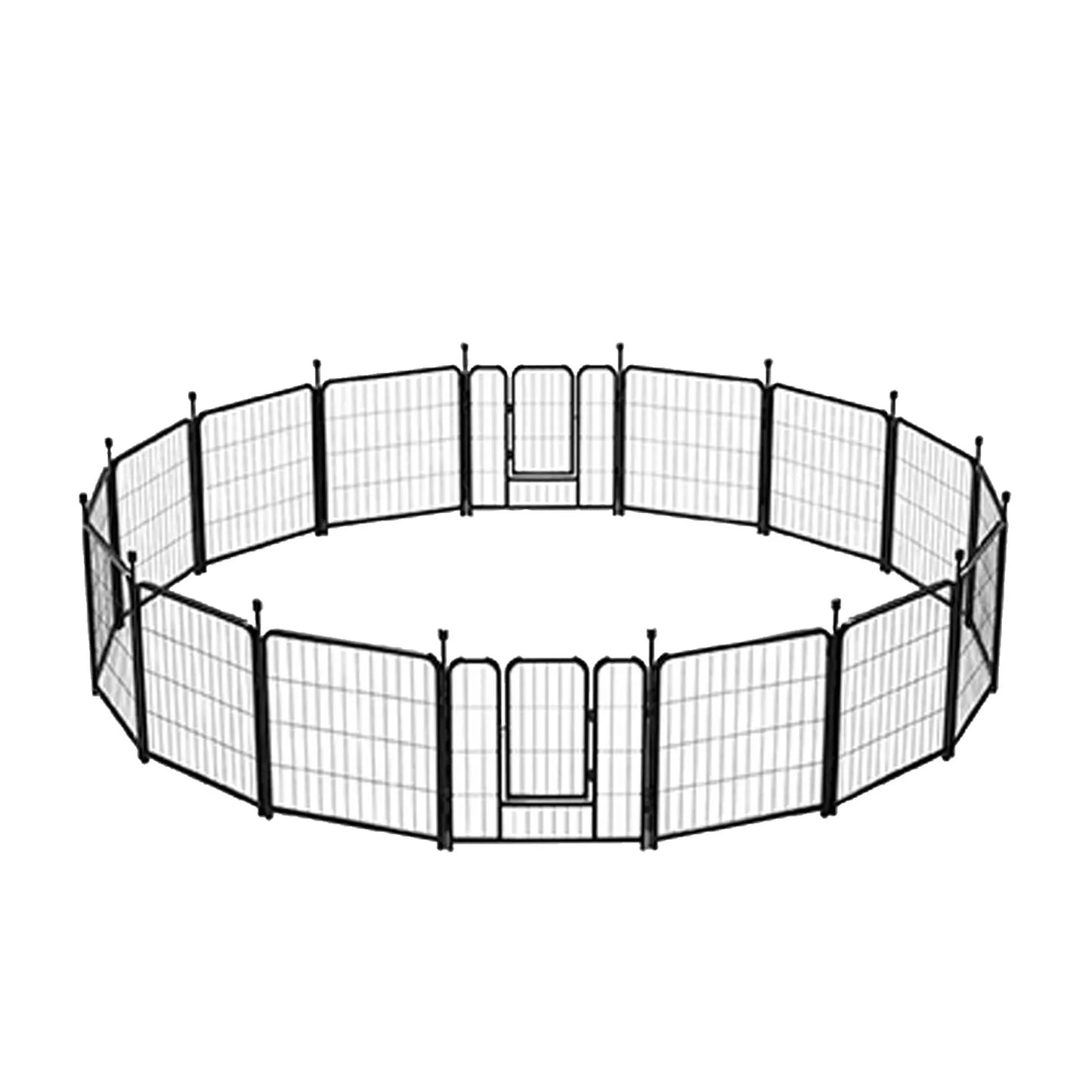 16 Panels 24 Inch Pet Exercise Playpen with Sound Reduction Cover and 2 Clip Metal Dog Puppy Playpen for Indoor and Outdoor Use