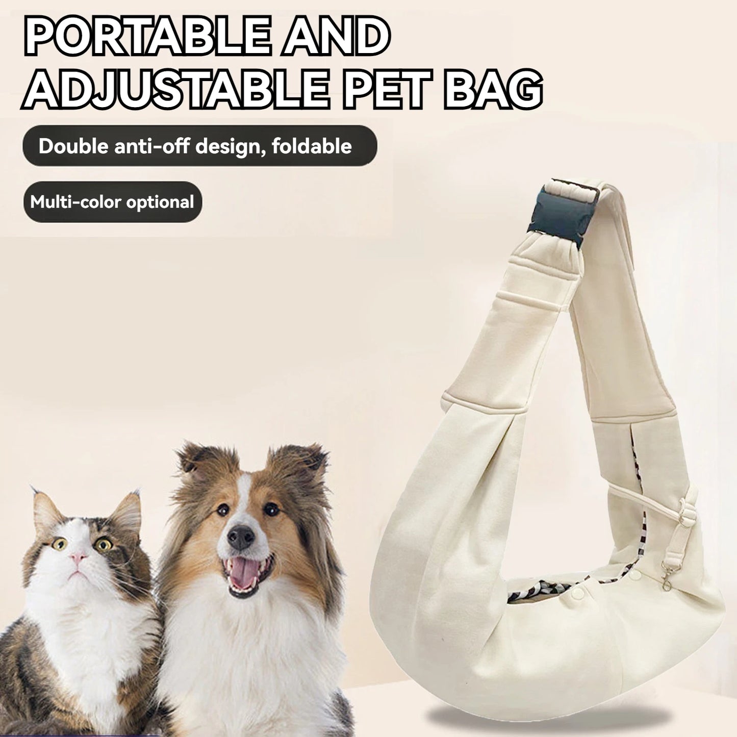 Hands Free Reversible Pet Sling Carrier for Dogs and Cats