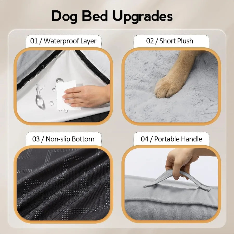 Orthopedic Egg Crate Memory Foam Dog Bed With Waterproof Cover