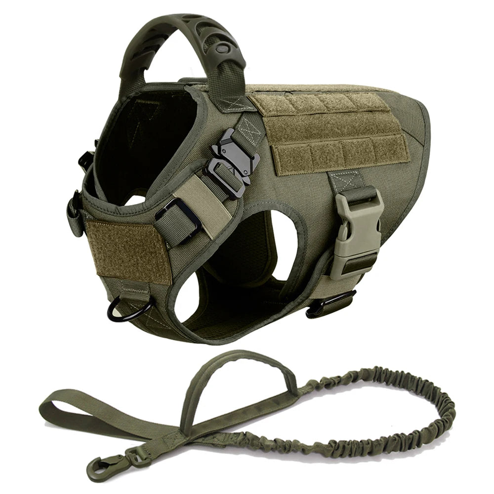 Tactical Dog Harness Leash Set for Large Dogs Military Harnesses 