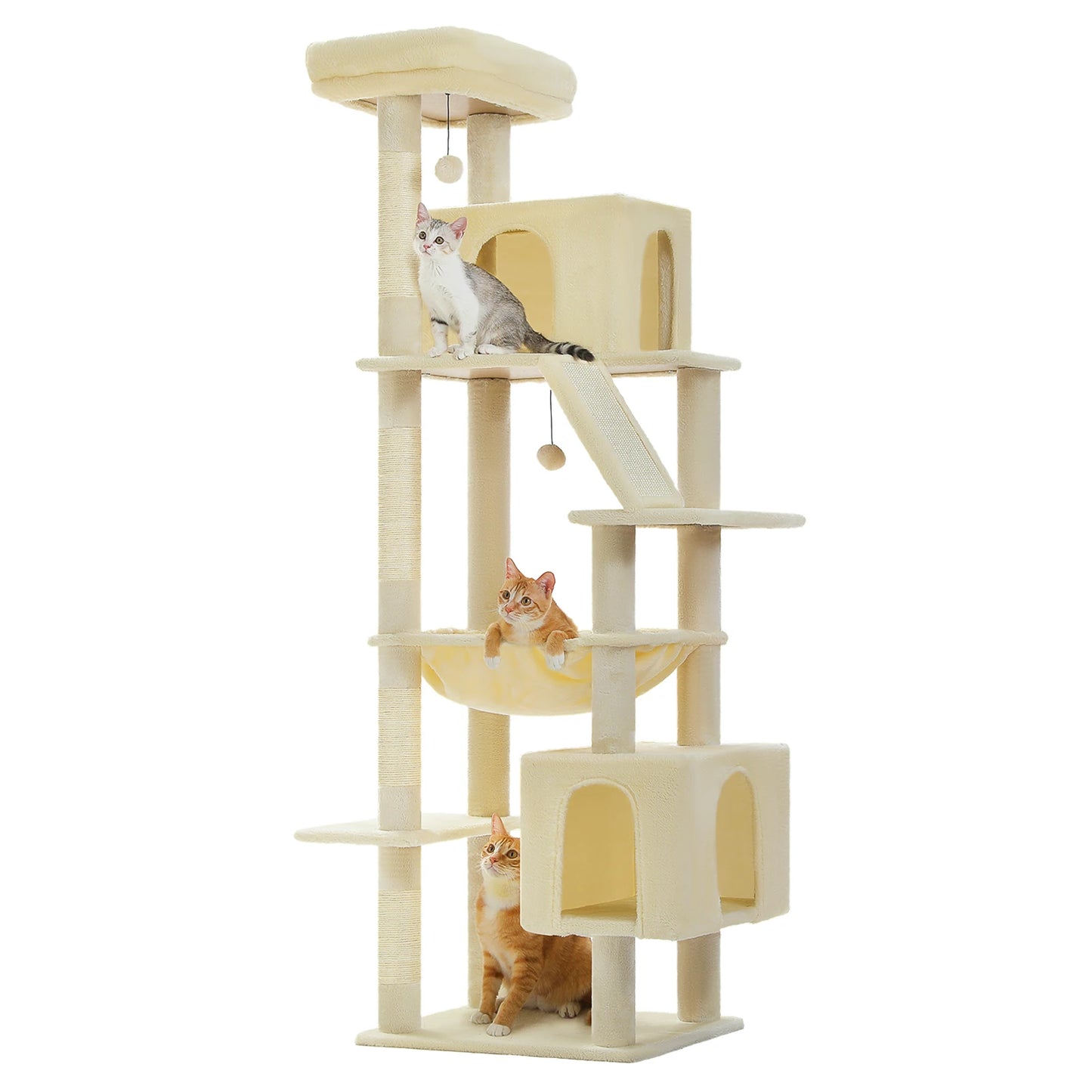 Cat Tree Tower With Hammock And Scratching Post Perch