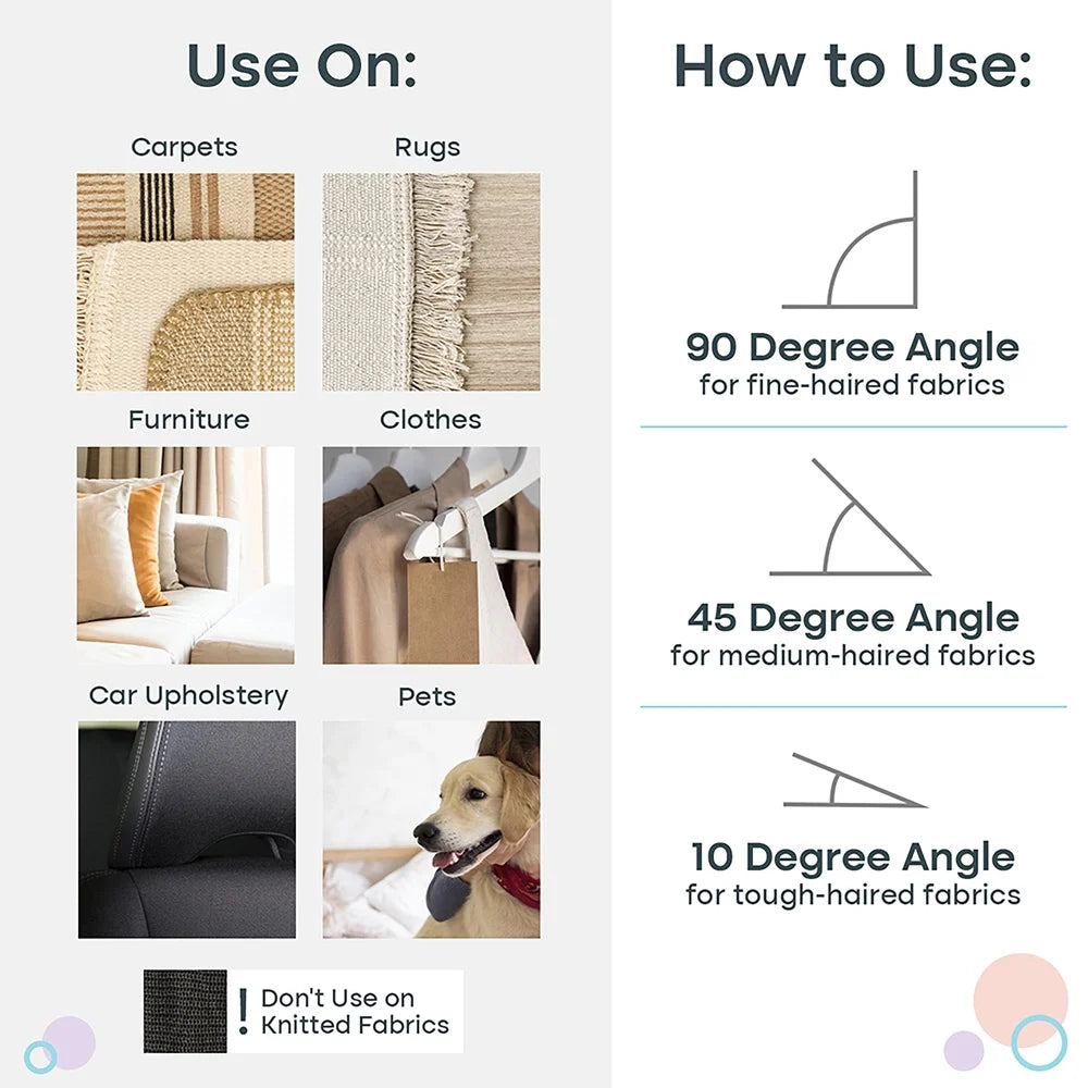 Reusable Pet Hair Remover Brush Rugs Clothes Furniture Carpet Scraper Lint Dust Cleaner Tool Cats Dogs