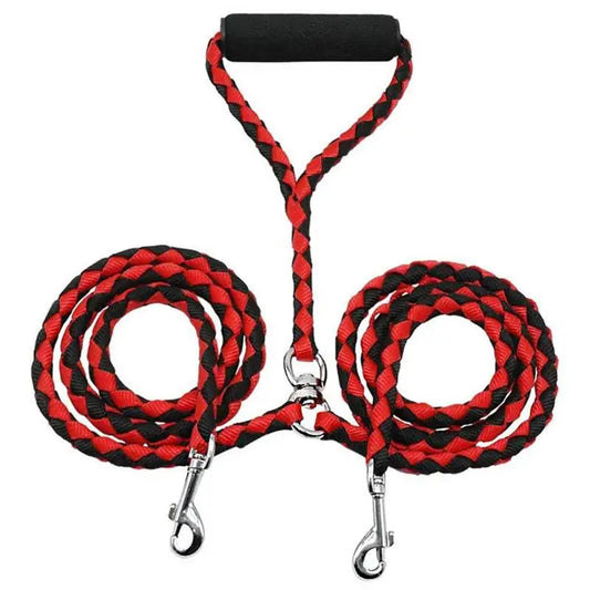 Double Leash For Dogs With 360 Degree Rotation And Safety