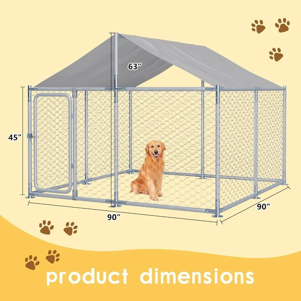 Heavy Duty Outdoor Dog Kennel With Roof And Chain Link