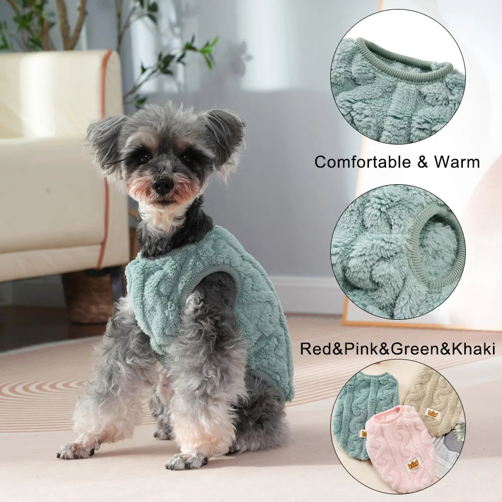 Luxurious Fleece Pet Dog Jacket For Cats And Dogs Warm