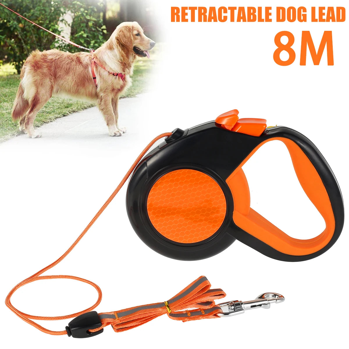 Heavy Duty Retractable Dog Leash With Non Slip Handle