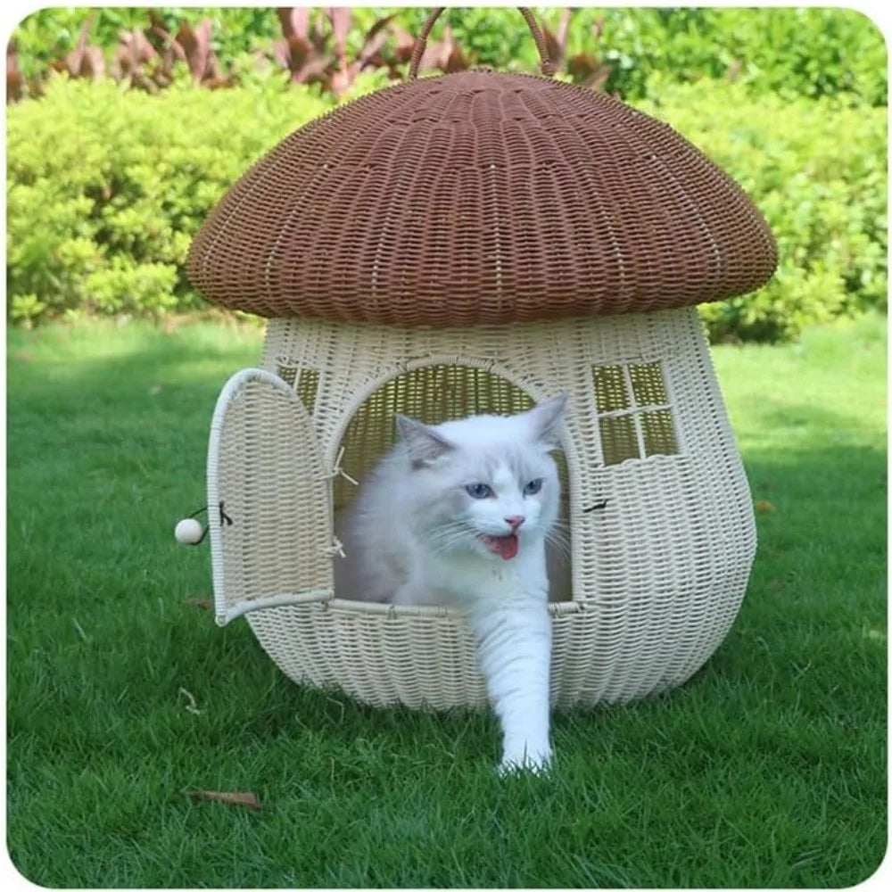 Dual Use Pet Nest Mushroom House For Cozy Indoor Pets