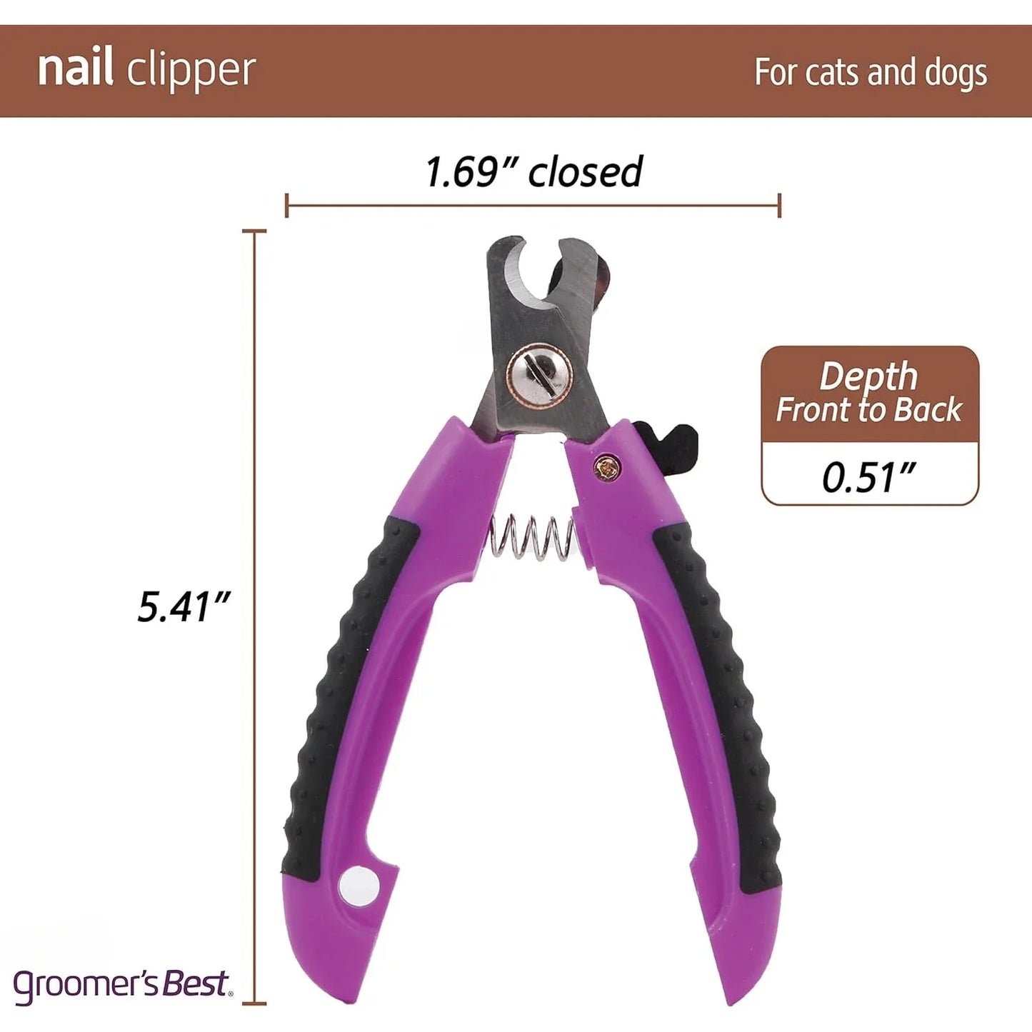 Groomer's Best Nail Clipper for Dogs and Cats Stainless Steel Rose Color