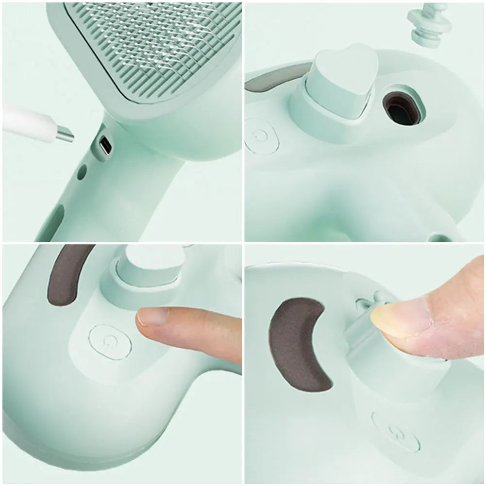 3 in 1 Cat Steam Brush Pet Spray Hair Removal Comb Cat Hair