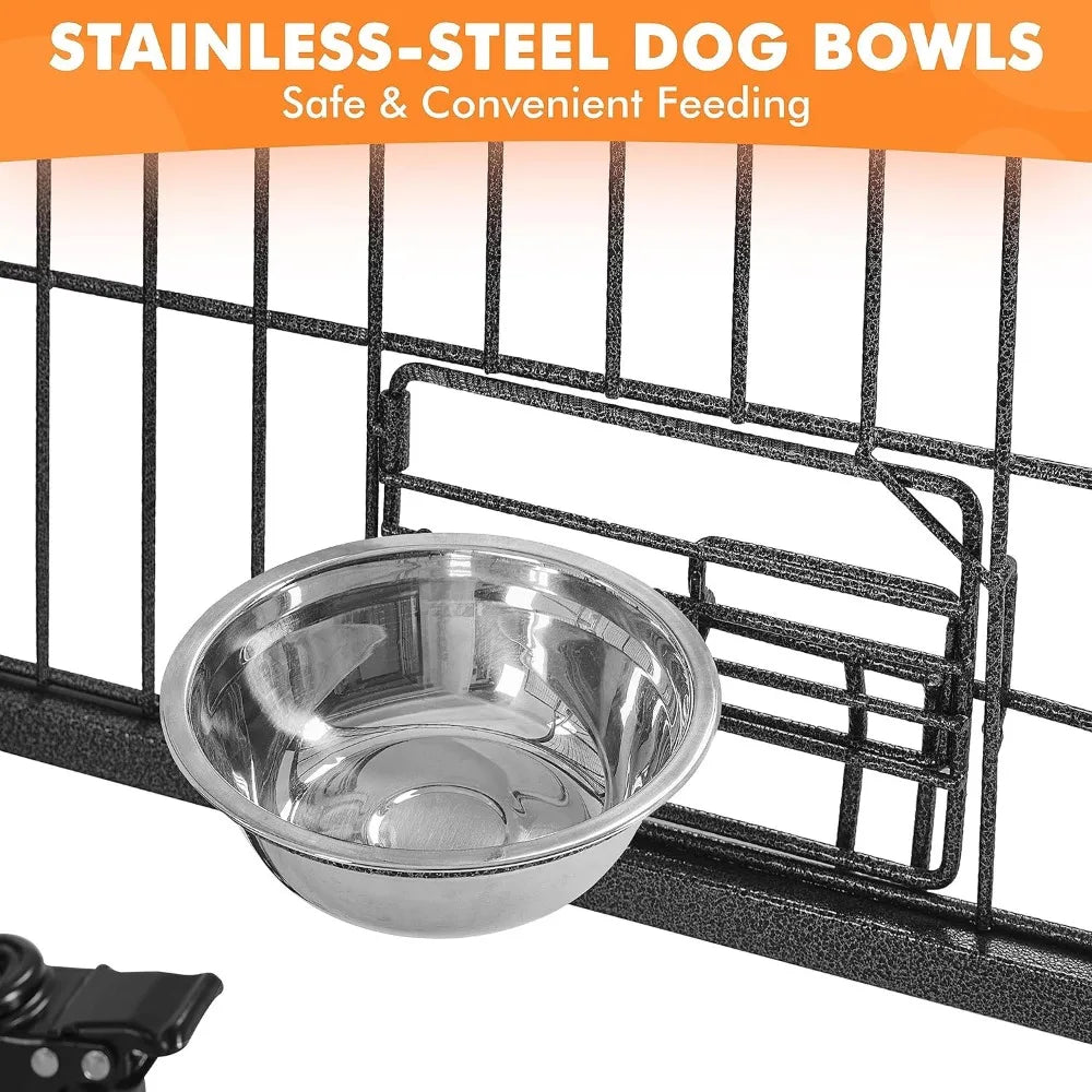 Stackable Heavy Duty Dog Crate With Removable Divider Doors