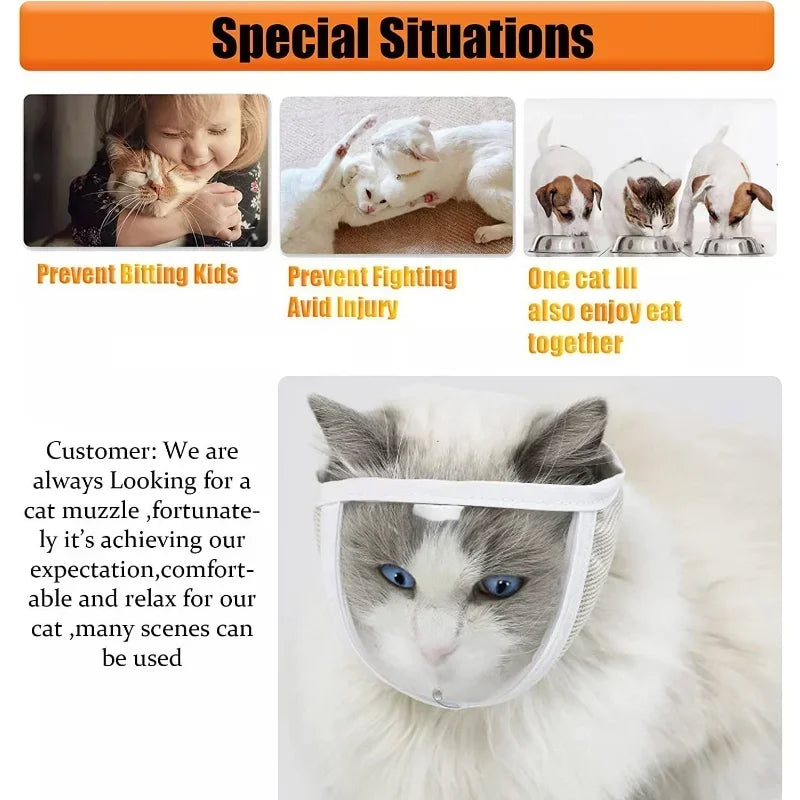 Clear Breathable Cat Muzzle For Bathing And Grooming