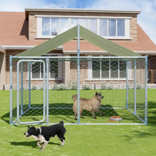 Heavy Duty Outdoor Dog Kennel With Roof And Chain Link