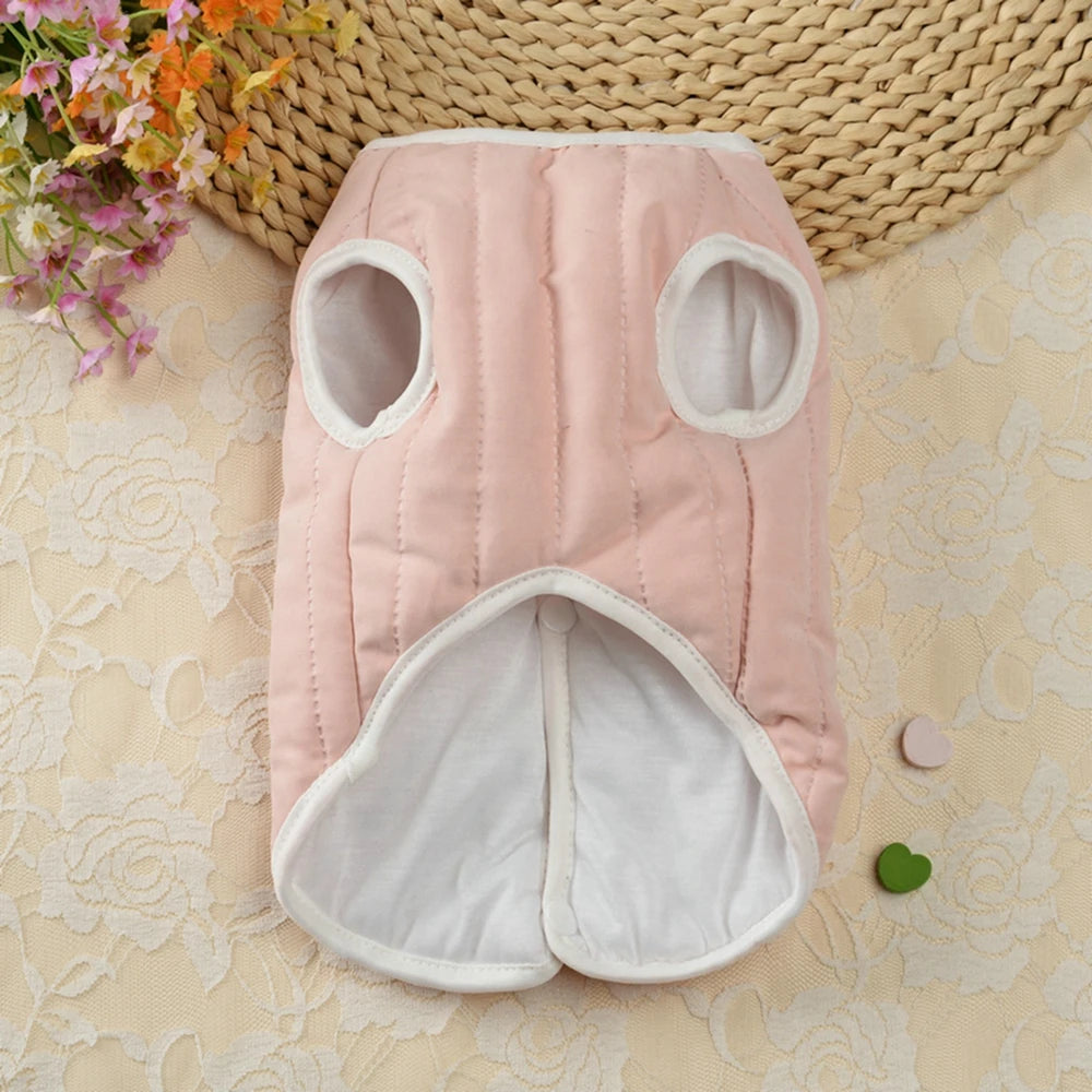 Cotton Padded Dog Coat Vest With Practical Front Pockets