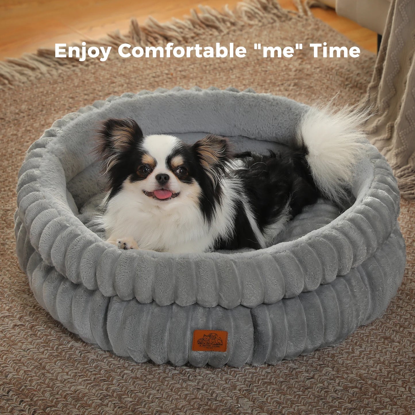 Cozy Round Pet Bed With AntiSlip For Cats And Dogs
