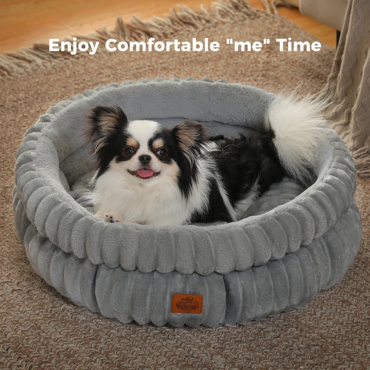 Cozy Round Pet Bed With AntiSlip For Cats And Dogs