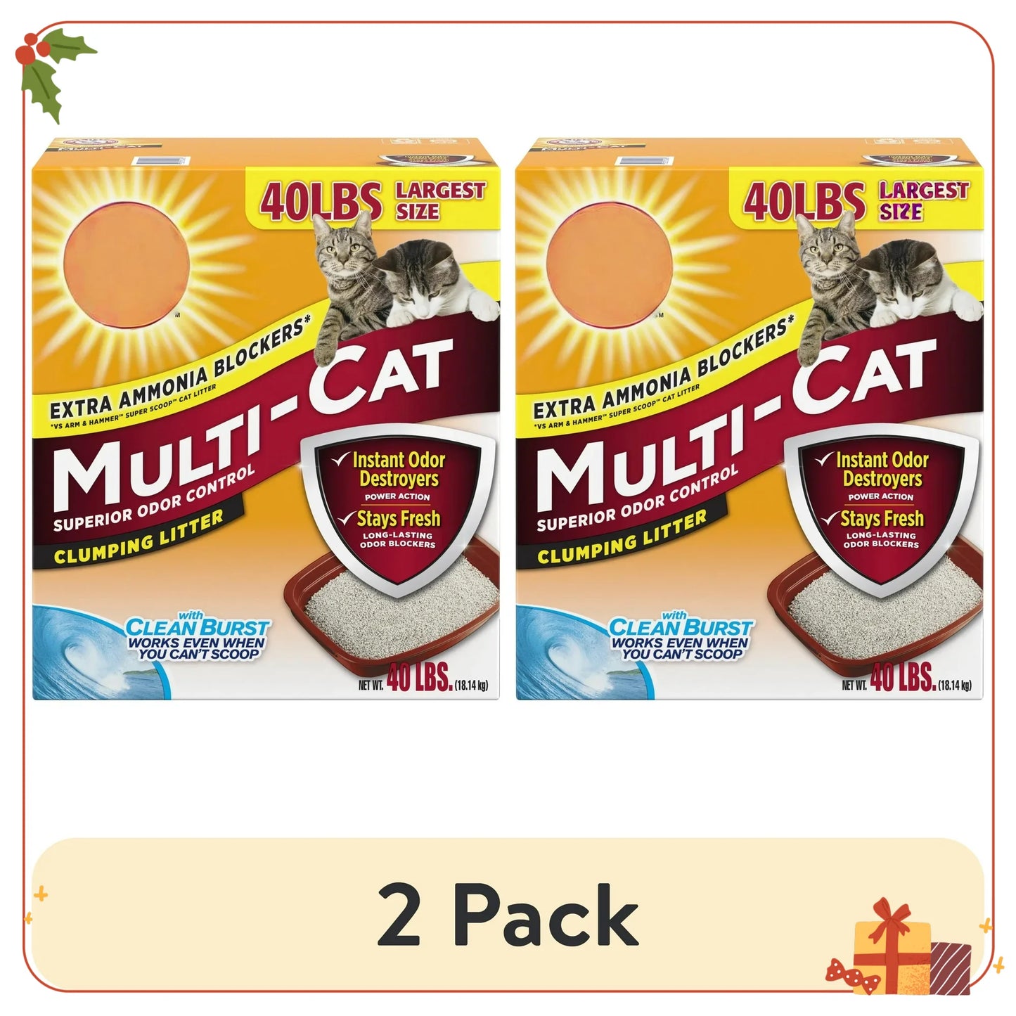2 pack Superior Odor Control Cat Litter